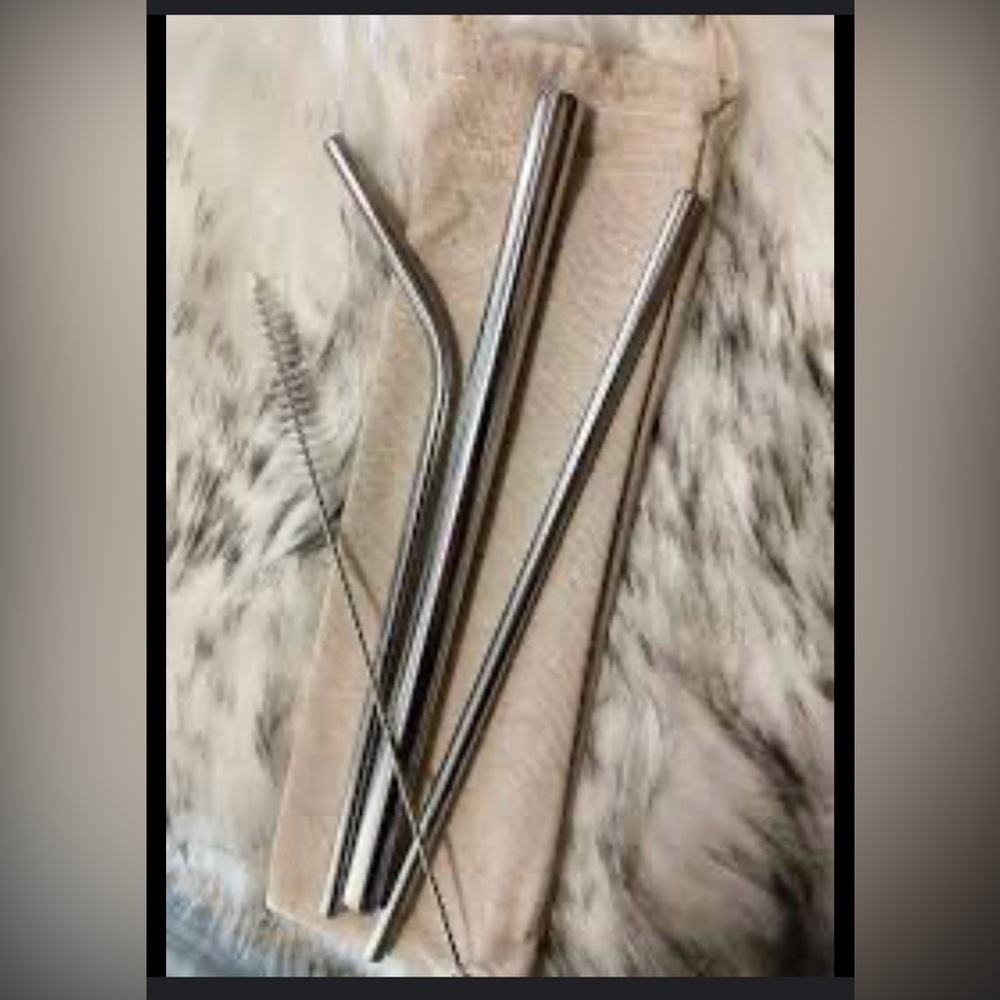 8.5" Drinking Straws Reusable 5-pcs Set 2 Straight|1 Bent|1 Brush|Bag
#0925249